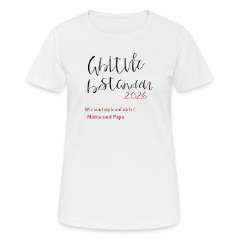 Abitur bestanden - Frauen T-Shirt atmungsaktiv - Weiß - Vorne - AI Model Female 172 dark (172cm)