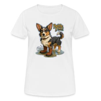 Puddle Pup Energy: Splash Boots - Women's Breathable T-Shirt - white - Front - AI Model Female 172 dark (172cm)