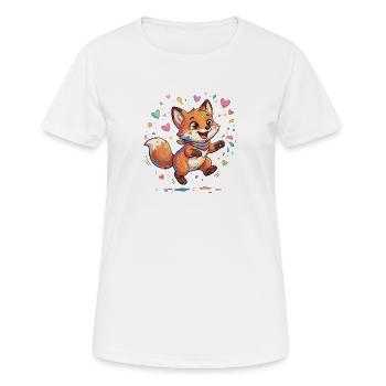 Liebenswerter Regenbogenfuchs - Frauen T-Shirt atmungsaktiv - Weiß - Vorne - AI Model Female 172 dark (172cm)