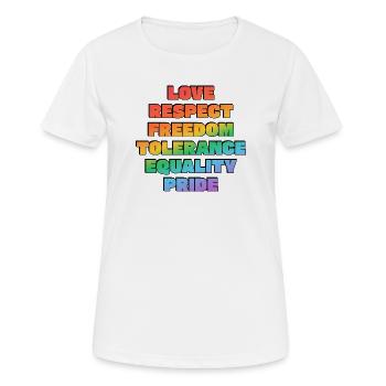 Rainbow Pride Values - Women's Breathable T-Shirt - white - Front - AI Model Female 172 dark (172cm)