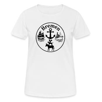 Bremen - Frauen T-Shirt atmungsaktiv - Weiß - Vorne - AI Model Female 172 dark (172cm)