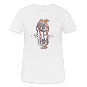 Bulldog Water Reflection - Women's Breathable T-Shirt - white - Front - AI Model Female 172 dark (172cm)