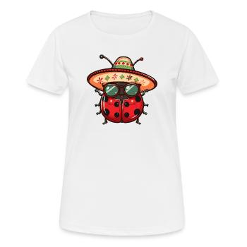 Marienkäfer Sombrero - Frauen T-Shirt atmungsaktiv - Weiß - Vorne - AI Model Female 172 dark (172cm)