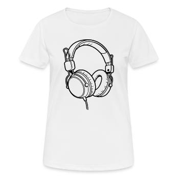 headphones - Women's Breathable T-Shirt - white - Front - AI Model Female 172 dark (172cm)