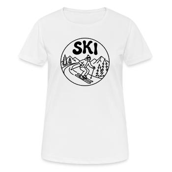 Ski - Frauen T-Shirt atmungsaktiv - Weiß - Vorne - AI Model Female 172 dark (172cm)