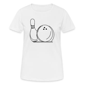 Bowlingkugel und Pin - Frauen T-Shirt atmungsaktiv - Weiß - Vorne - AI Model Female 172 dark (172cm)