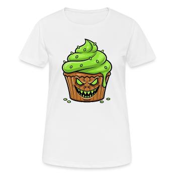 Grusel Cupcake Grün - Frauen T-Shirt atmungsaktiv - Weiß - Vorne - AI Model Female 172 dark (172cm)