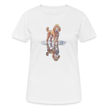 Poodle with water reflection - Women's Breathable T-Shirt - white - Front - AI Model Female 172 dark (172cm)