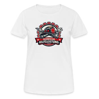 Technische Hilfeleistung Abzeichen - Frauen T-Shirt atmungsaktiv - Weiß - Vorne - AI Model Female 172 dark (172cm)