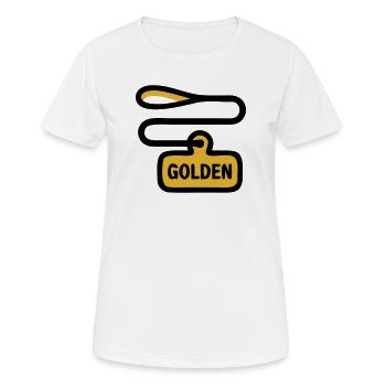 Dog Leash Golden Retriever Walk - Women's Breathable T-Shirt - white - Front - AI Model Female 172 dark (172cm)