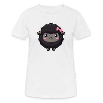 Mouton noir - T-shirt respirant Femme - blanc - Devant - AI Model Female 172 dark (172cm)