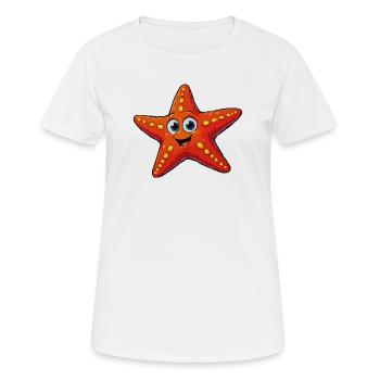 Seestern Cartoon - Frauen T-Shirt atmungsaktiv - Weiß - Vorne - AI Model Female 172 dark (172cm)