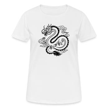 Chinesischer Drache - Frauen T-Shirt atmungsaktiv - Weiß - Vorne - AI Model Female 172 dark (172cm)