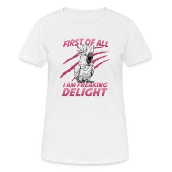 Cacatoès, cacatoès, perroquet exotique de compagnie - T-shirt respirant Femme - blanc - Devant - AI Model Female 172 dark (172cm)