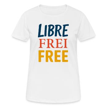 Libre - T-shirt respirant Femme - blanc - Devant - AI Model Female 172 dark (172cm)