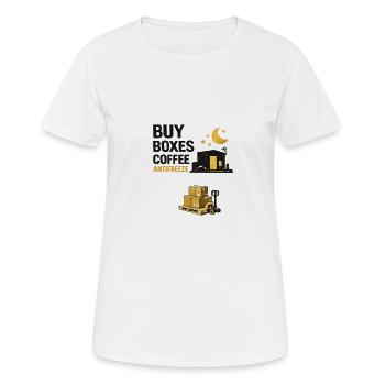 Boîtes de nuit Antigel à café - T-shirt respirant Femme - blanc - Devant - AI Model Female 172 dark (172cm)