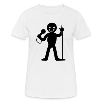 Chanteur avec micro - T-shirt respirant Femme - blanc - Devant - AI Model Female 172 dark (172cm)