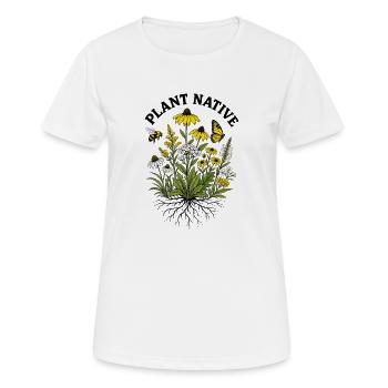 Plantez un jardin indigène des abeilles et des échinaces - T-shirt respirant Femme - blanc - Devant - AI Model Female 172 dark (172cm)