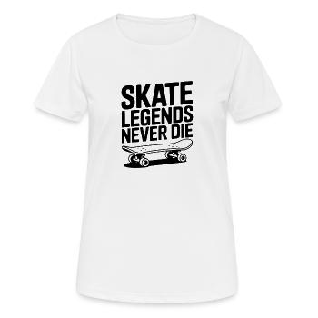 Skate-Legenden sterben niemals - Frauen T-Shirt atmungsaktiv - Weiß - Vorne - AI Model Female 172 dark (172cm)