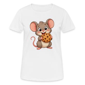 Drôles de petits biscuits mignons en forme de souris en forme de bonbons à grignoter - T-shirt respirant Femme - blanc - Devant - AI Model Female 172 dark (172cm)