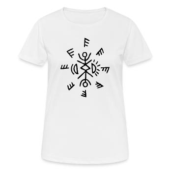 FROM-inspiriertes Talisman Shirt – Horror Mystery  - Frauen T-Shirt atmungsaktiv - Weiß - Vorne - AI Model Female 172 dark (172cm)