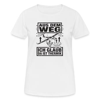 Ich Glaub Da ist Thermik Segelflieger - Frauen T-Shirt atmungsaktiv - Weiß - Vorne - AI Model Female 172 dark (172cm)