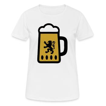 Maßkrug Bier Bayern Löwen Wappen Volksfest - Frauen T-Shirt atmungsaktiv - Weiß - Vorne - AI Model Female 172 dark (172cm)