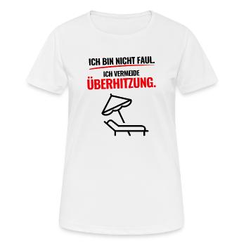 Überhitzung Aktiv - Frauen T-Shirt atmungsaktiv - Weiß - Vorne - AI Model Female 172 dark (172cm)
