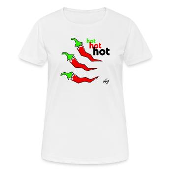 Pepperoni hot - Frauen T-Shirt atmungsaktiv - Weiß - Vorne - AI Model Female 172 dark (172cm)