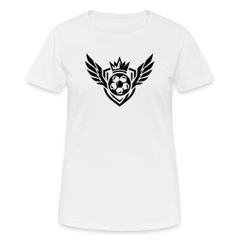 Fussball Wappen - Frauen T-Shirt atmungsaktiv - Weiß - Vorne - AI Model Female 172 dark (172cm)