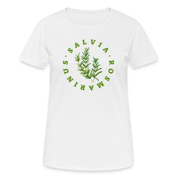 Rosemary Circular Botanical Emblem - Women's Breathable T-Shirt - white - Front - AI Model Female 172 dark (172cm)