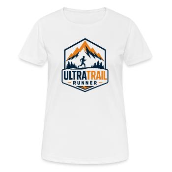 Coureur d’ultra-trail - T-shirt respirant Femme - blanc - Devant - AI Model Female 172 dark (172cm)