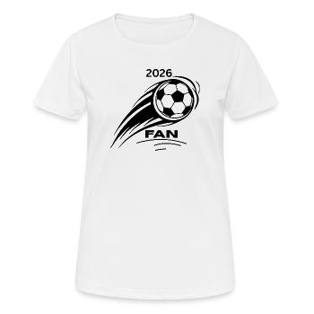 Fußball Champion 2026 – Goldene Fankurve - Frauen T-Shirt atmungsaktiv - Weiß - Vorne - AI Model Female 172 dark (172cm)