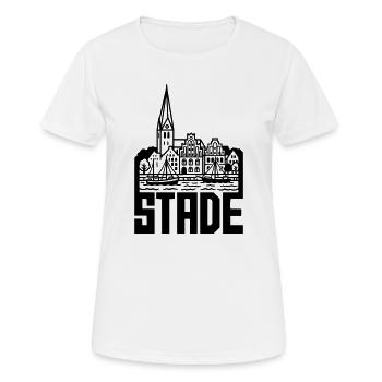 Monument Stade Silhouette - T-shirt respirant Femme - blanc - Devant - AI Model Female 172 dark (172cm)