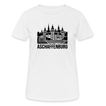 Aschaffenburg Silhouette Wahrzeichen - Frauen T-Shirt atmungsaktiv - Weiß - Vorne - AI Model Female 172 dark (172cm)