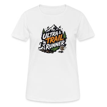 Ultra- und Trailrunner - Frauen T-Shirt atmungsaktiv - Weiß - Vorne - AI Model Female 172 dark (172cm)