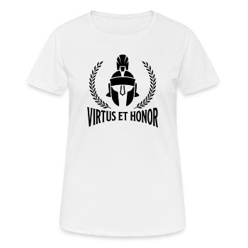 Virtus Et Honor Latin  - Motivational Quote - Women's Breathable T-Shirt - white - Front - AI Model Female 172 dark (172cm)