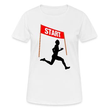 Runner Start – Race Day - Women's Breathable T-Shirt - white - Front - AI Model Female 172 dark (172cm)