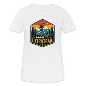 Né pour l’Ultra Trail - T-shirt respirant Femme - blanc - Devant - AI Model Female 172 dark (172cm)