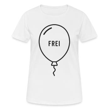 Frei – Luftballon Motiv mit Leichtigkeit - Frauen T-Shirt atmungsaktiv - Weiß - Vorne - AI Model Female 172 dark (172cm)