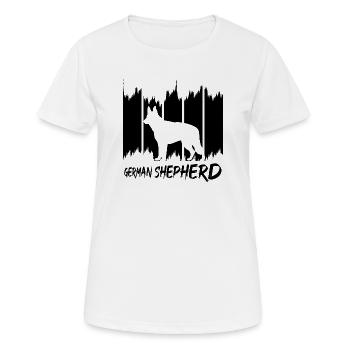 Berger allemand - T-shirt respirant Femme - blanc - Devant - AI Model Female 172 dark (172cm)