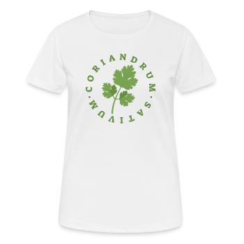 Coriander Circular Leaf Emblem - Women's Breathable T-Shirt - white - Front - AI Model Female 172 dark (172cm)