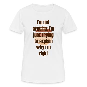 inscription amusante - T-shirt respirant Femme - blanc - Devant - AI Model Female 172 dark (172cm)