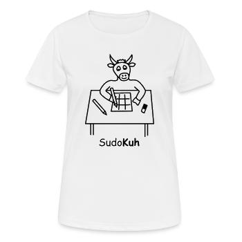 Vache Sudo - T-shirt respirant Femme - blanc - Devant - AI Model Female 172 dark (172cm)
