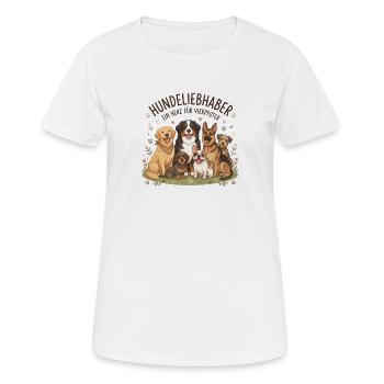 Hundedeliebhaber – Ein Herz Für Vierbeiner - Frauen T-Shirt atmungsaktiv - Weiß - Vorne - AI Model Female 172 dark (172cm)