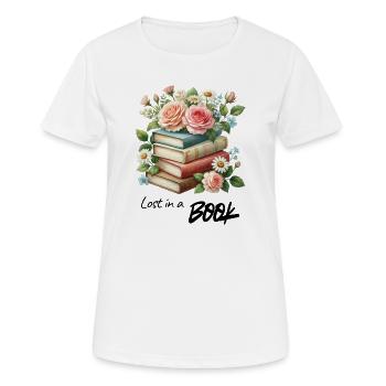 Pile de fleurs tirées de livres - T-shirt respirant Femme - blanc - Devant - AI Model Female 172 dark (172cm)