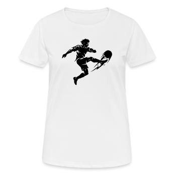 Fussballer Silhouette - Frauen T-Shirt atmungsaktiv - Weiß - Vorne - AI Model Female 172 dark (172cm)