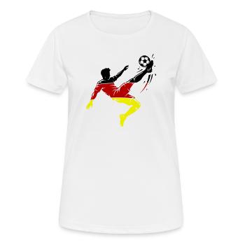 Retournée en pied aérien Allemagne Football - T-shirt respirant Femme - blanc - Devant - AI Model Female 172 dark (172cm)