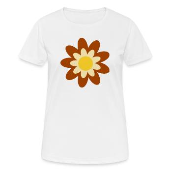 70s Flower Pattern Hippie Gift - Women's Breathable T-Shirt - white - Front - AI Model Female 172 dark (172cm)