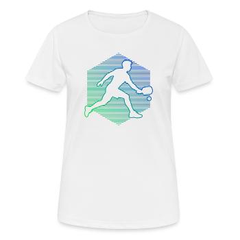 Idée cadeau pour un athlète de pickleball pour l’anniversaire - T-shirt respirant Femme - blanc - Devant - AI Model Female 172 dark (172cm)